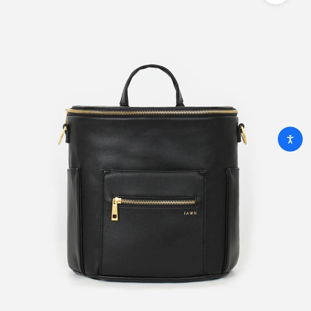 The Mini Fawn Backpack (black w/gold)